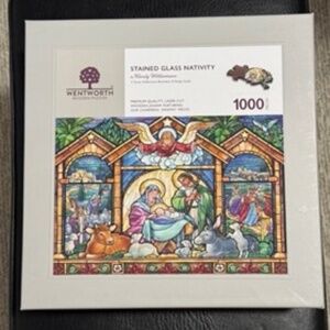 Wentworth Wooden Jigsaw Puzzle - Stained Glass Nativity